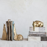 Cast Iron Snail Bookends, Distressed Gold Finish, Set of 2