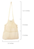 Cotton Mesh Tote Bag with Fabric Bottom