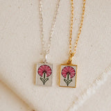 Flower Motif Pendant Necklace Charm