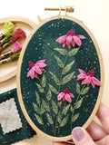 3D Coneflowers - Floral Embroidery Kit For Intermediate Stitchers