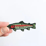 Trout Fish Embroidered Iron On Patch