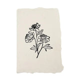 Peony Stems Letterpress Note Card