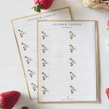 Strawberry Gift Tag Label Sticker Sheets (Emily Lex)