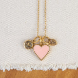 Bubble Heart Pink Charm Pendant Necklace