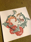 Tomatoes Screenprint 10 x 10in with Tomato Hornworms