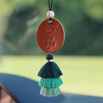 Wild & Free Leather Tassel Car Charm | Adventure Car Charm