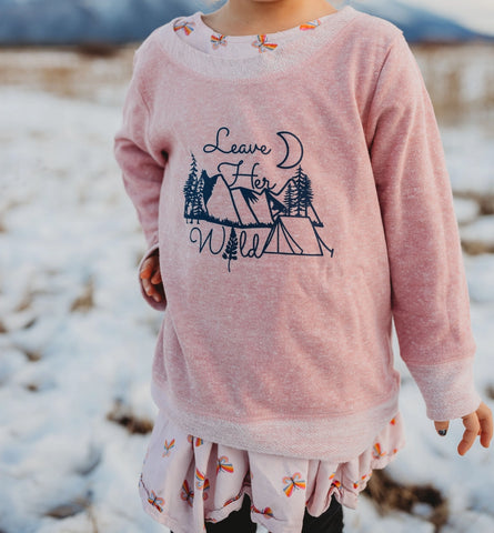 Leave Her Wild Kids Long Sleeve Crew