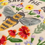 Save the Bees Embroidered Canvas Banner