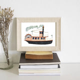 Pink Ferry Boat Mississippi Cruiser Whimsical Art Print