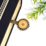 Pressed Flower Bookmark - Fleabane, Large Circle, Antique Bronze