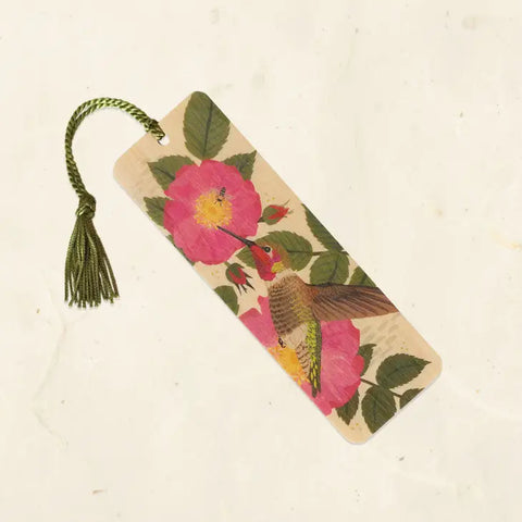 Hummingbird Wood Bookmark with Tassel