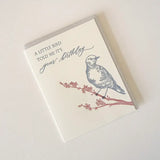 "A Little Bird Told Me..." Birthday Card Letterpress Greeting Card