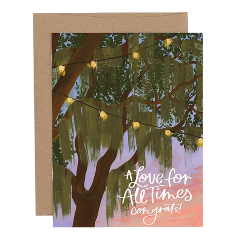 "A Love for All Times, Congrats!" Spanish Moss Wedding Card