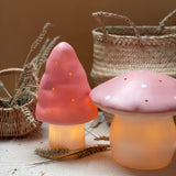 Small Vintage Pink Mushroom Lamp w/ Plug