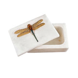 Dragonfly White Soapstone Jewelry Box