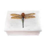 Dragonfly White Soapstone Jewelry Box