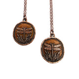 Stillwater Dragonfly Antique Copper Medallion Necklace