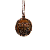 Stillwater Dragonfly Antique Copper Medallion Necklace