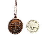 Stillwater Dragonfly Antique Copper Medallion Necklace