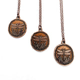 Stillwater Dragonfly Antique Copper Medallion Necklace