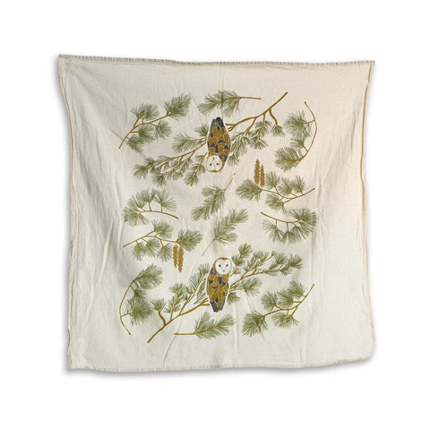Night Owls Kitchen Tea Towel / Natural or White