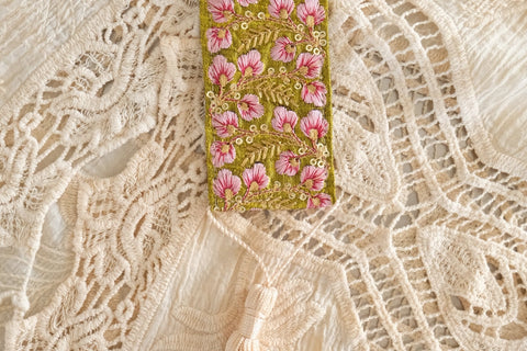 Forget Me Not - Handmade Embroidered Bookmark