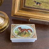 Red Fox Printed Soapstone Box Jewelry Storage