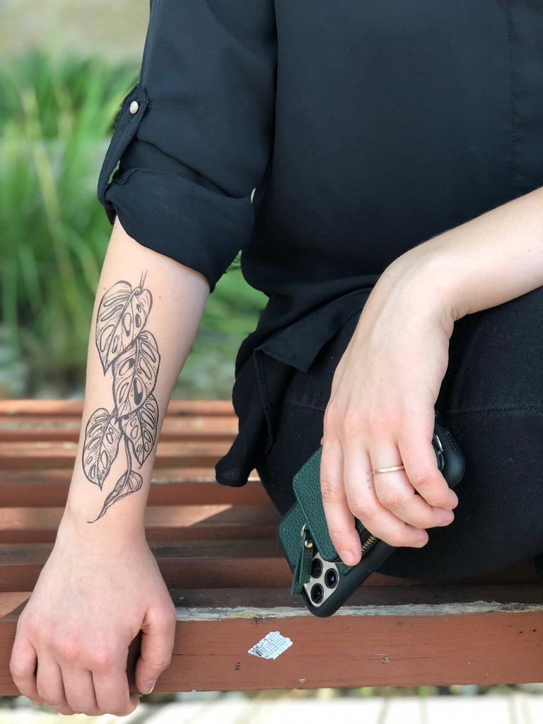 monstera adansonii tattoo Monstera Vine Temporary Tattoo – nature+nurture
