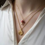 Fox & Acorn Oval Chain Locket Necklace