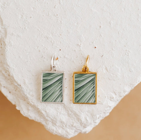 Palm Fronds Pendant Necklace Charm