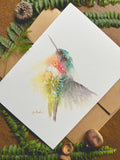 Flutter Hummingbird Watercolor A7 Greeting Card