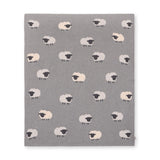 Grey Woolly Lamb 3D - Organic Jacquard Knit Baby Blanket