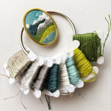 Mountain Landscape Pendant- Diy Beginner Hand Embroidery Kit