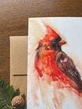 Northern Cardinal Watercolor A7 Greeting Card