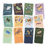 Butterfly Garden 2026 Mini Desk Calendar with Wooden Block