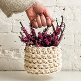 Brooklyn Basket Kit - Parchment w/ Leather Handle
