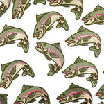Rainbow Jumping Trout Embroidered Iron-On Patch