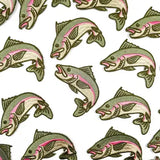 Rainbow Jumping Trout Embroidered Iron-On Patch