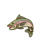 Rainbow Jumping Trout Embroidered Iron-On Patch