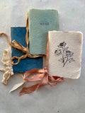 Handmade Letterpress Notebooks - Oak Green Paper with Camel Ribbon