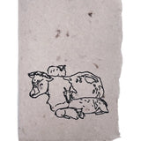 Sweetie Cow and Friends Letterpress Print Note Card / Mini Art Print