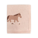 Pony Snuggles - Organic Cotton Jacquard Knit Baby Blanket