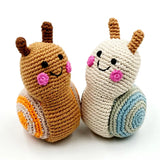 Baby Snail Rattle – Handmade Organic Cotton, Fair Trade Toy by Pebble