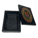 Red Fox in the Grass Black Soapstone Decorative Box
