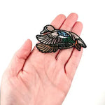 Blue Winged Teal Duck Iron-On Embroidered Patch
