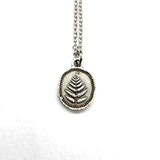Antique Silver Fern Coin Necklace