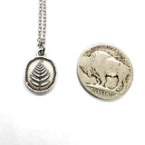 Antique Silver Fern Coin Necklace