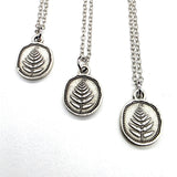 Antique Silver Fern Coin Necklace