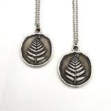Woodland Fern Pendant Necklace - Silver Forest Medallion