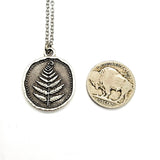 Woodland Fern Pendant Necklace - Silver Forest Medallion